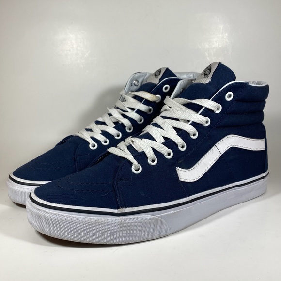 Vans Sk8-HI Navy Blue White Black Men’s Size 11
